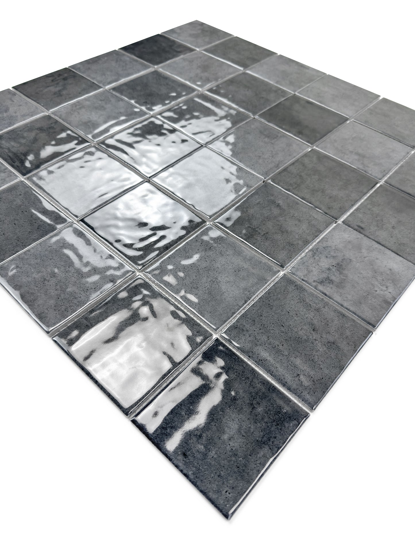 Burano Series Light Grey & Iron Grey Mixed Natural Gradient Porcelain Mosaic