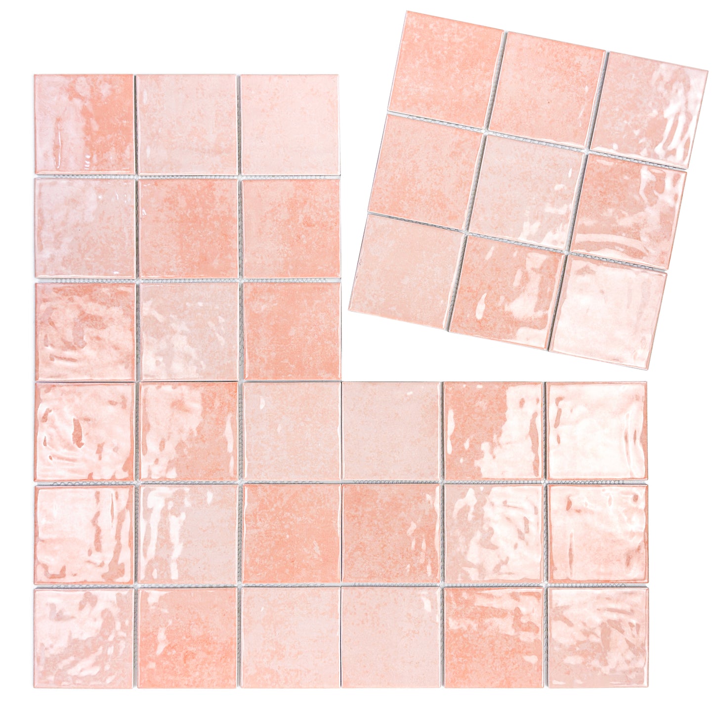 Burano Series Peach Pink Natural Gradient Porcelain Mosaic