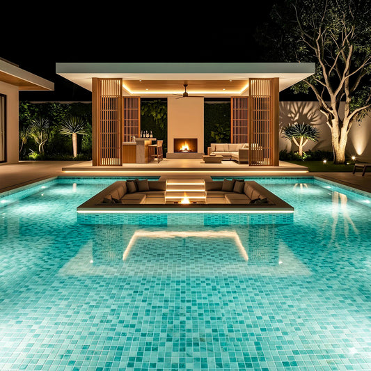 Opulent Vein Series Light Blue & Tiffany Blue Marble Texture Glossy Recycled Glass Mosaic
