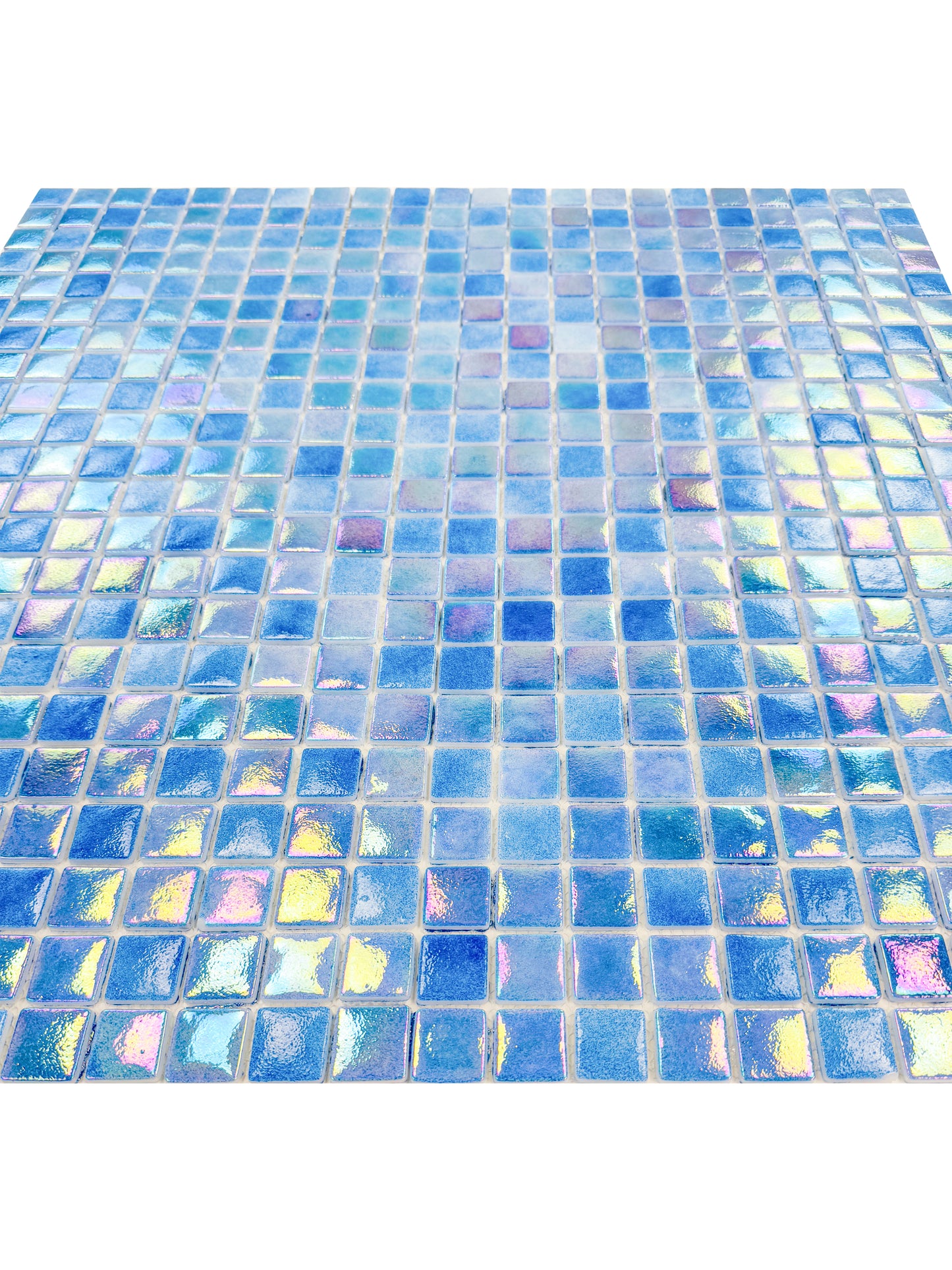 Regal Europe Series Azure Blue & Neon Blue & Navy Blue Mixed Glossy Recycled Glass Mosaic