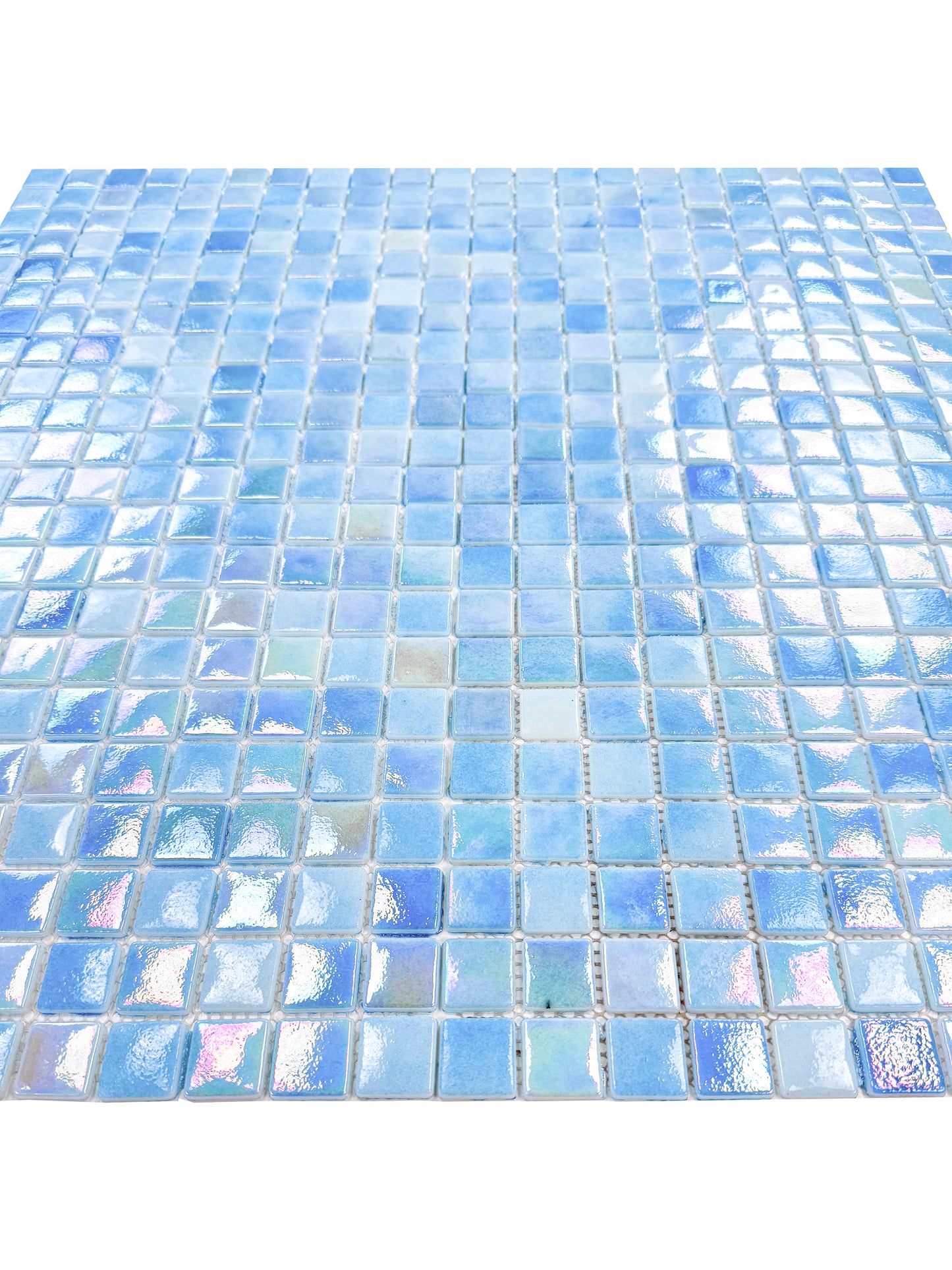 Regal Europe Series Azure Blue & Baby Blue Mixed Glossy Recycled Glass Mosaic