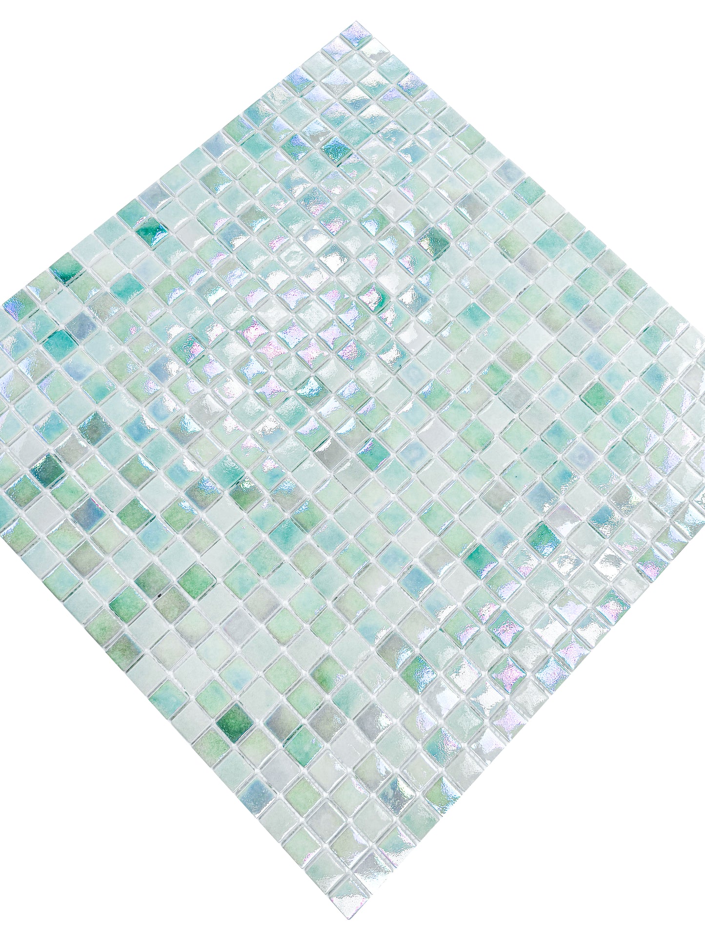 Regal Europe Series Light Blue & Nile Blue Mixed Glossy Recycled Glass Mosaic