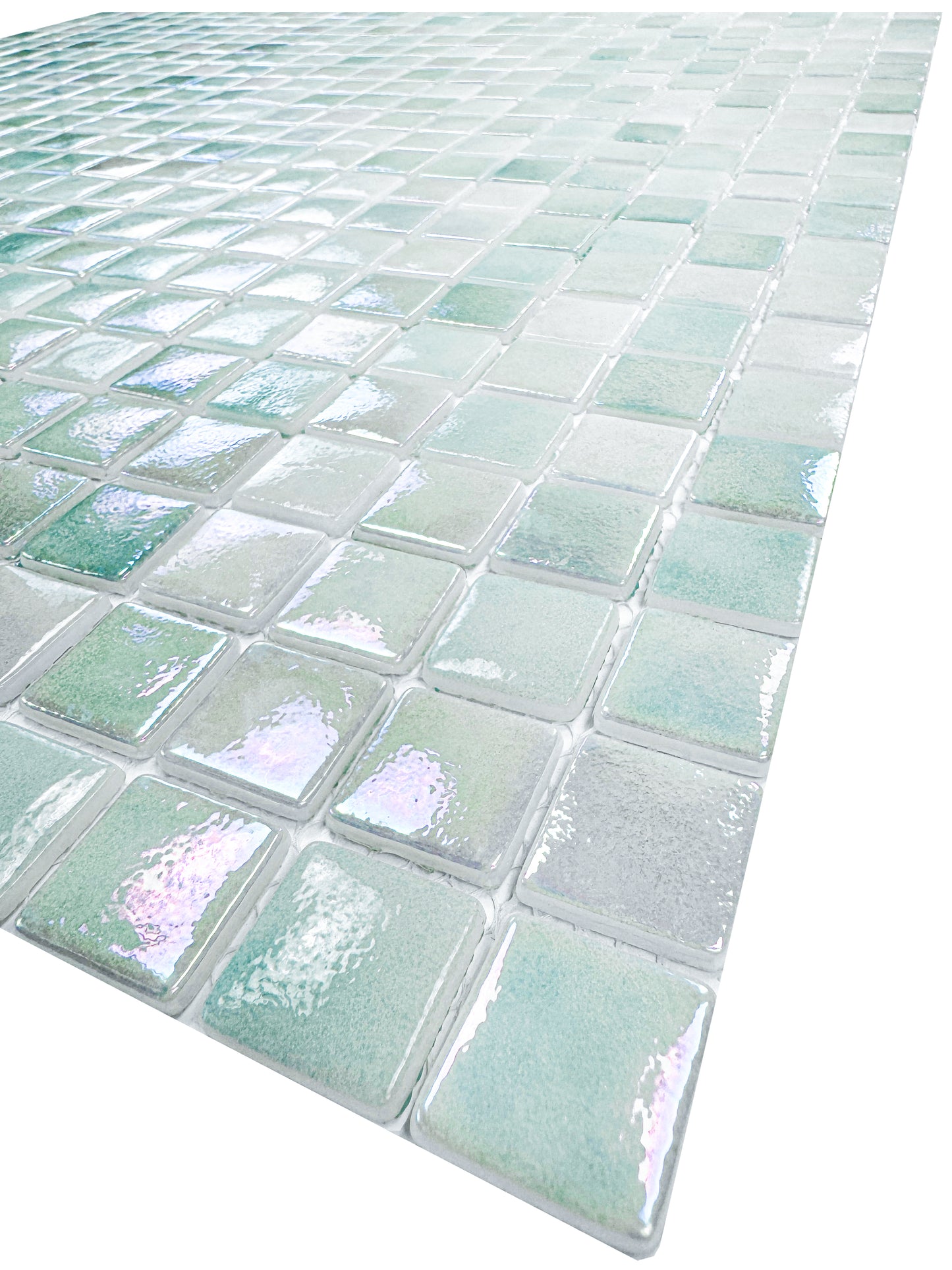Regal Europe Series Light Blue & Nile Blue Mixed Glossy Recycled Glass Mosaic