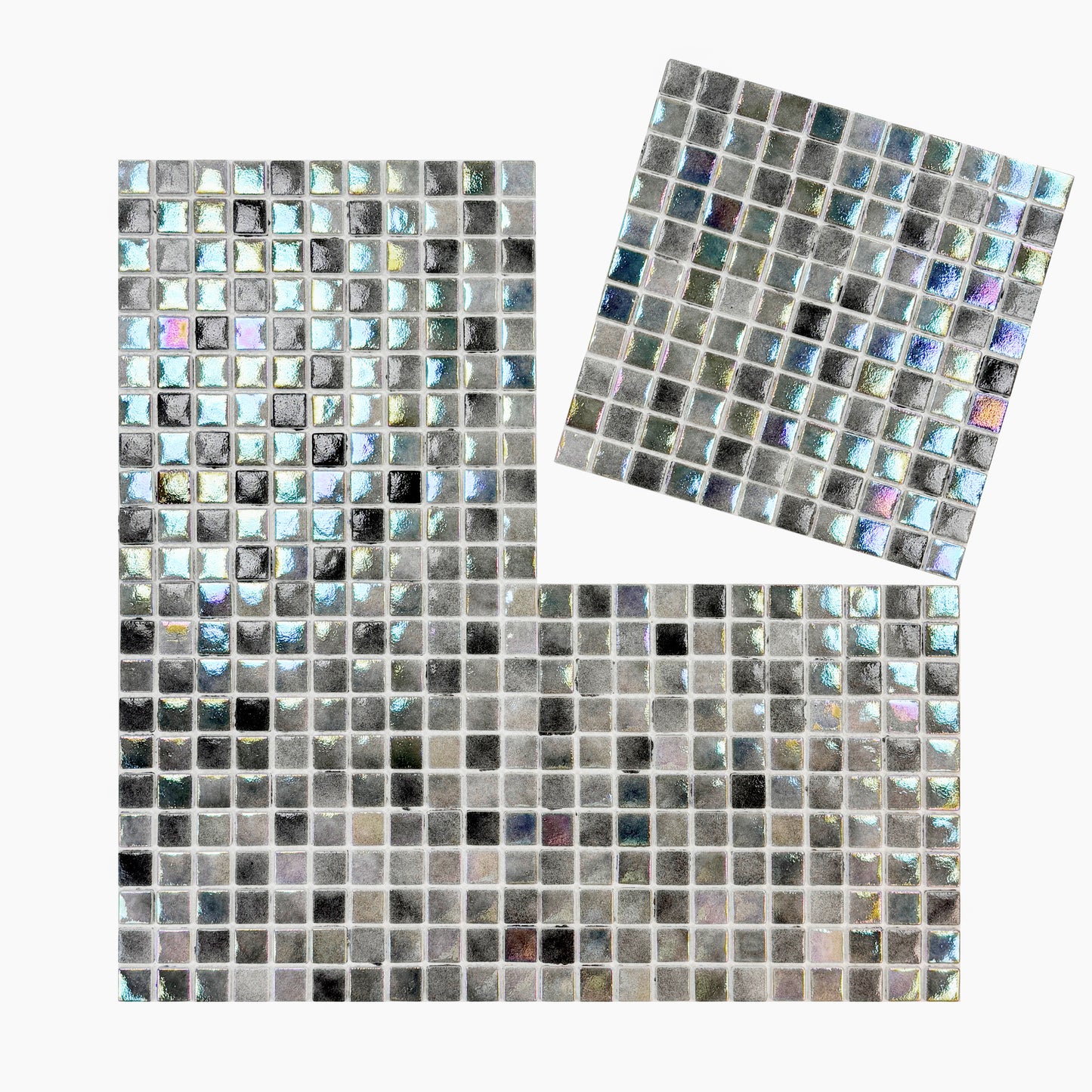 Regal Europe Series Light Grey & Shadow Grey Mixed Glossy Recycled Glass Mosaic