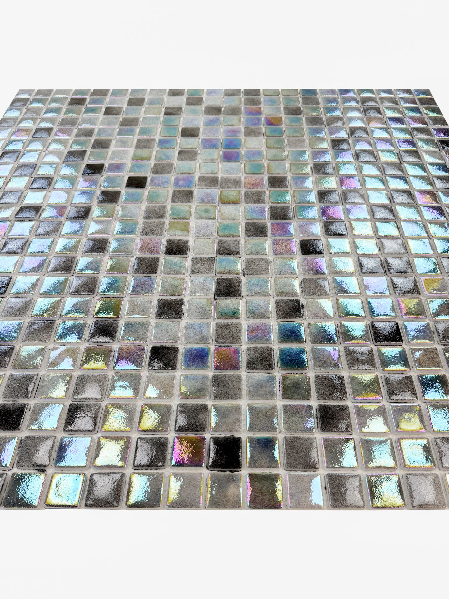 Regal Europe Series Light Grey & Shadow Grey Mixed Glossy Recycled Glass Mosaic