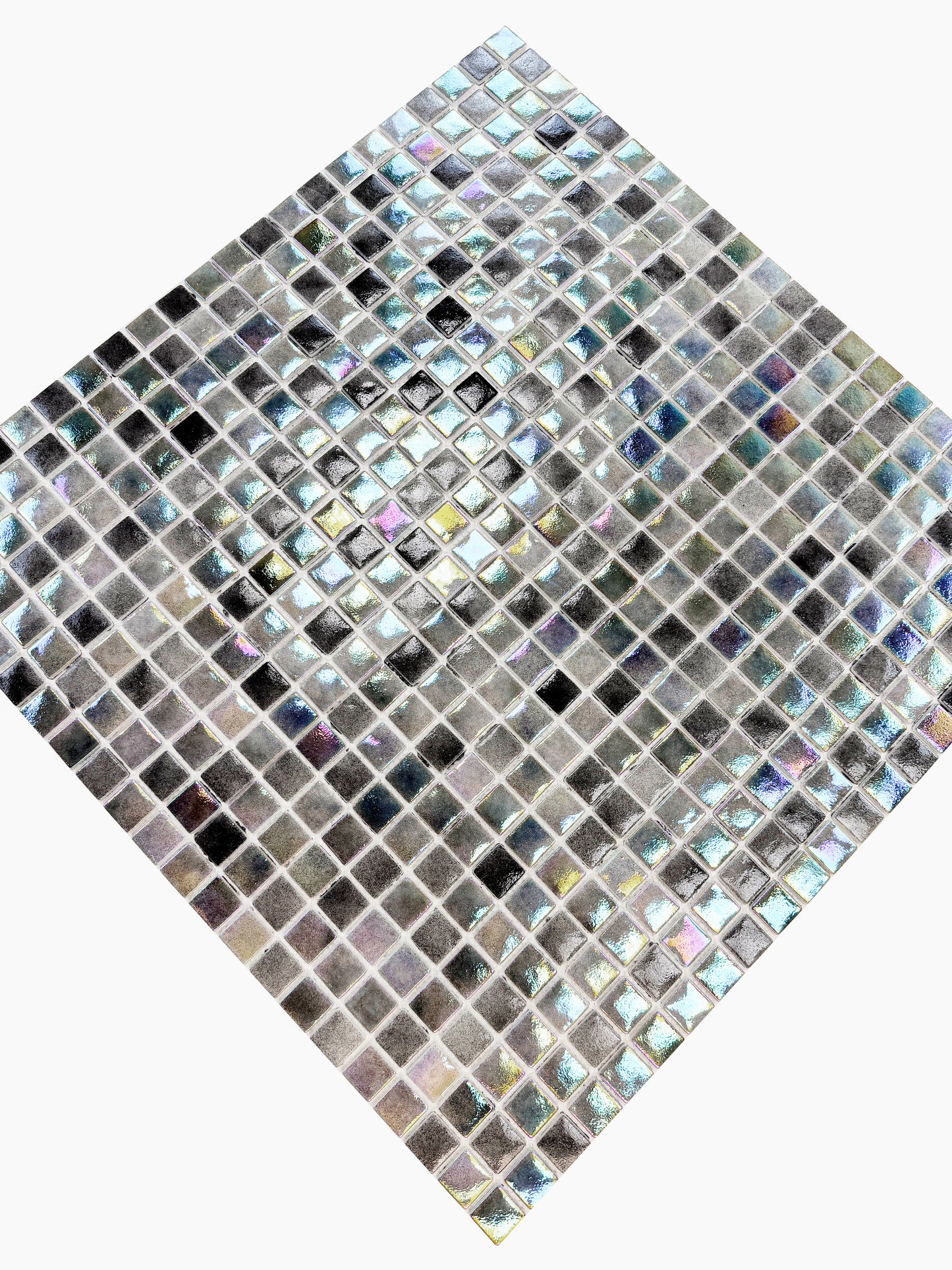 Regal Europe Series Light Grey & Shadow Grey Mixed Glossy Recycled Glass Mosaic