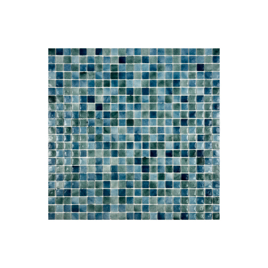 Regal Europe Series Olive Green & Baby Blue & Yale Blue Mixed Glossy Recycled Glass Mosaic