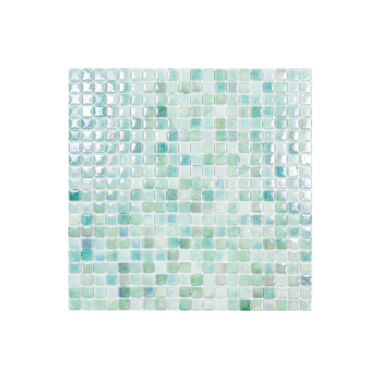 Regal Europe Series Light Blue & Nile Blue Mixed Glossy Recycled Glass Mosaic