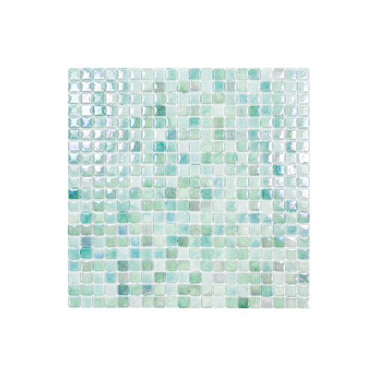Regal Europe Series Light Blue & Nile Blue Mixed Glossy Recycled Glass Mosaic