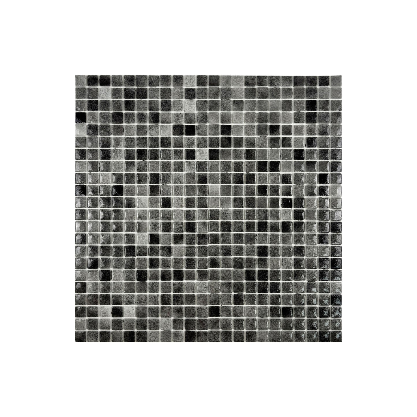 Regal Europe Series Light Grey & Shadow Grey Mixed Glossy Recycled Glass Mosaic