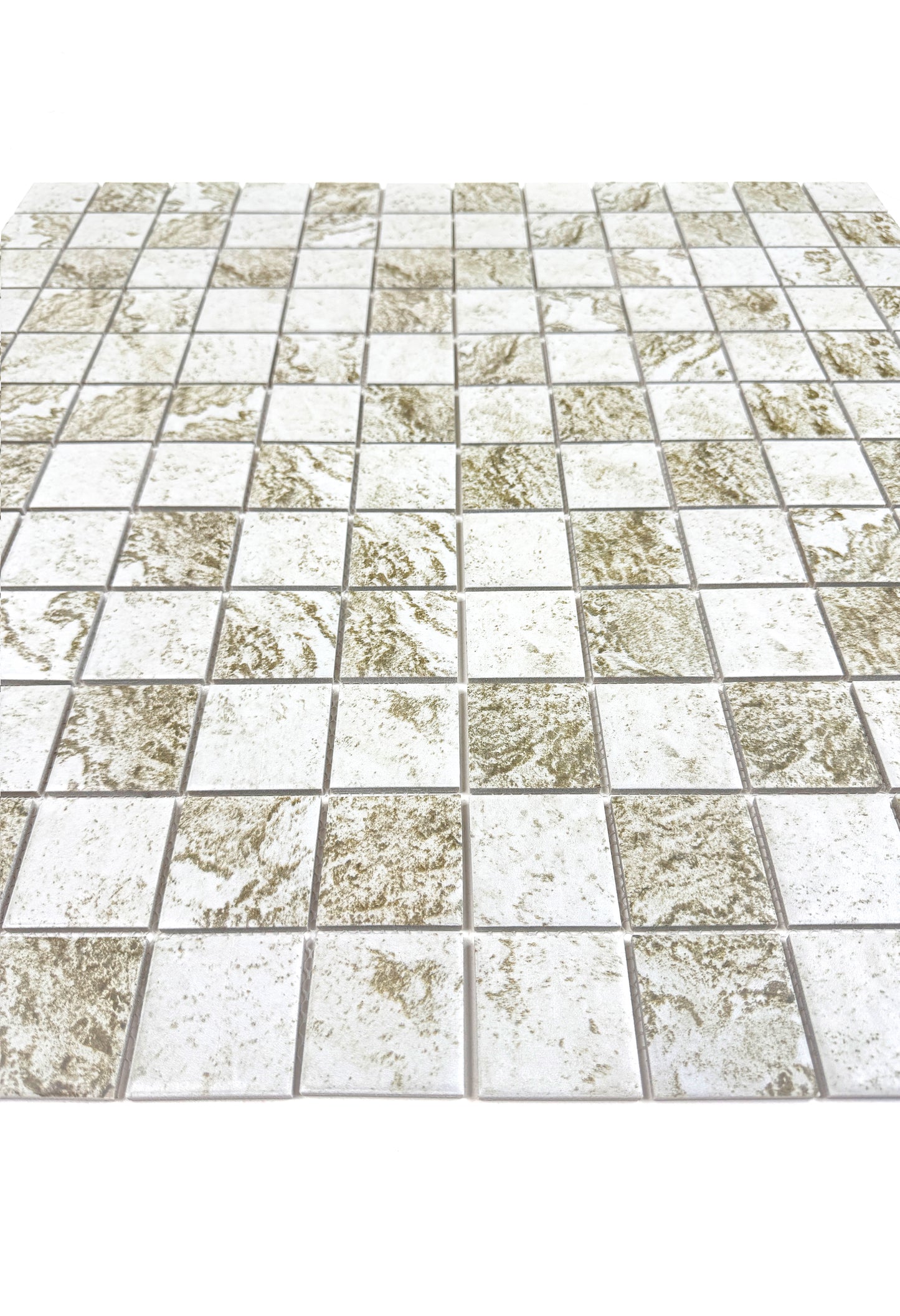 Majestic Naturale Light Off White & Brown & Gray Mixed Stone Pattern Porcelain Mosaic