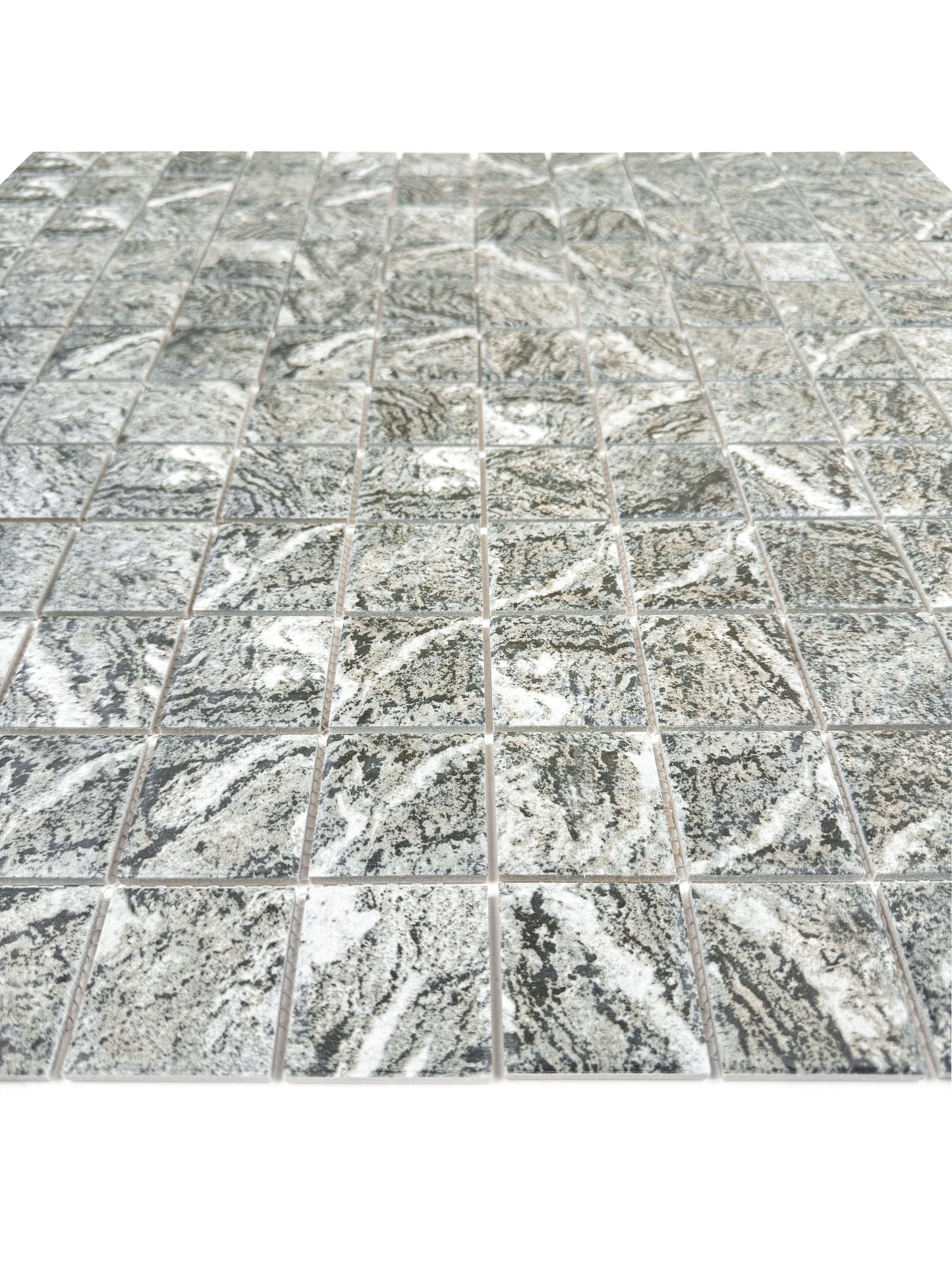 Majestic Naturale Light Black And Light  Brown Mixed Stone Pattern Porcelain Mosaic