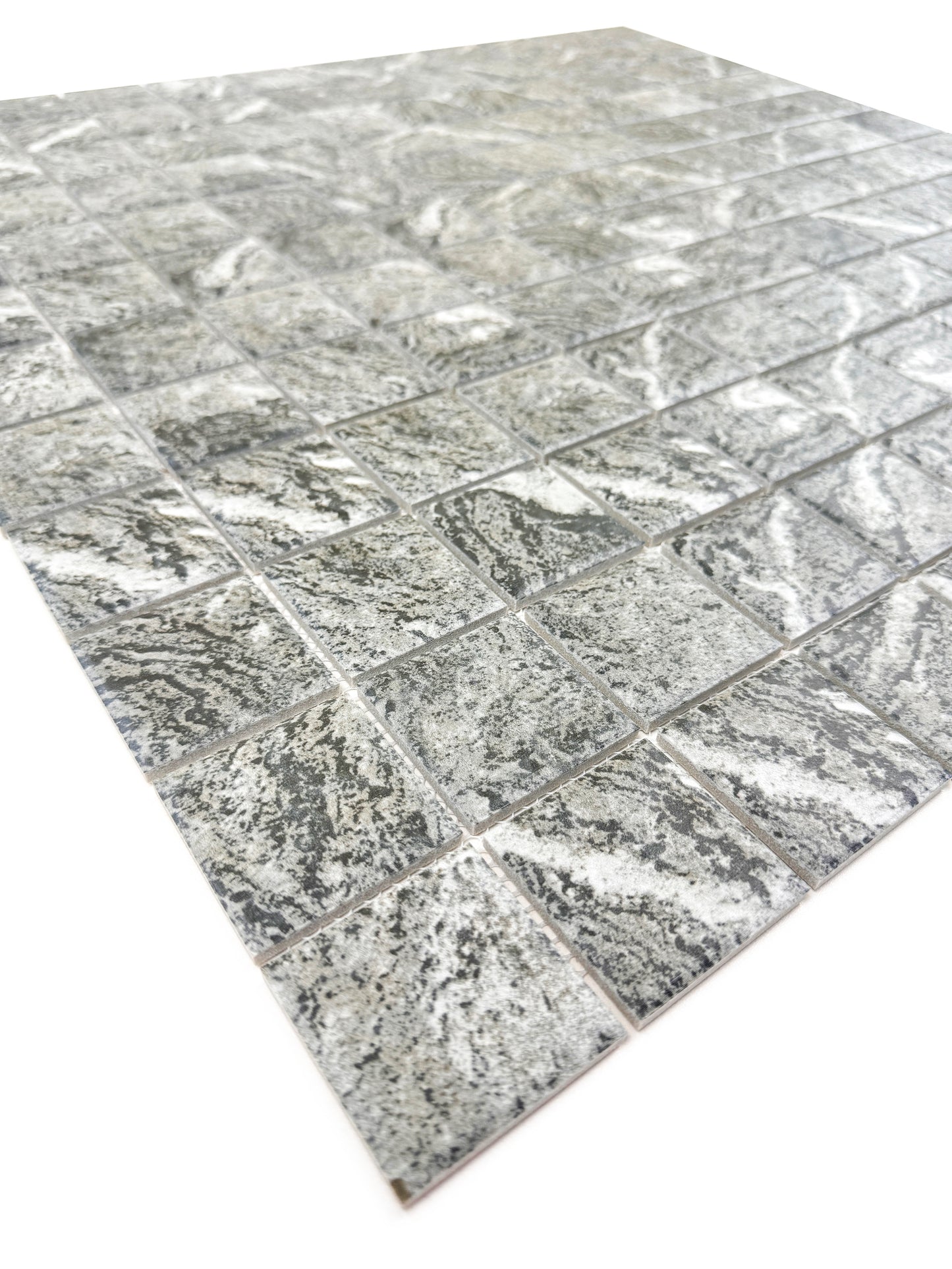 Majestic Naturale Light Black And Light  Brown Mixed Stone Pattern Porcelain Mosaic