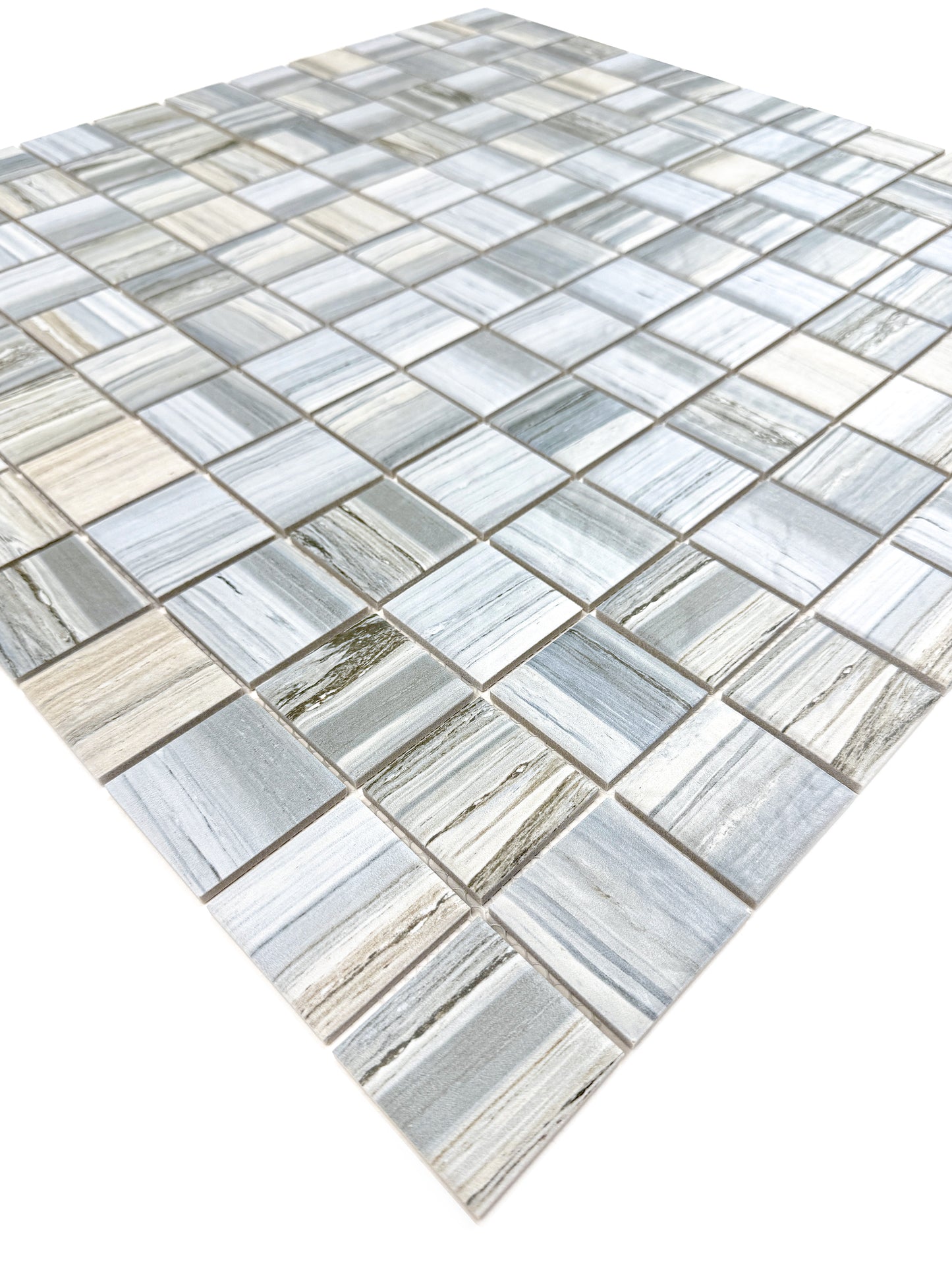Majestic Naturale Light Blue & Milky White & Light Grey Mixed Stone Pattern Porcelain Mosaic