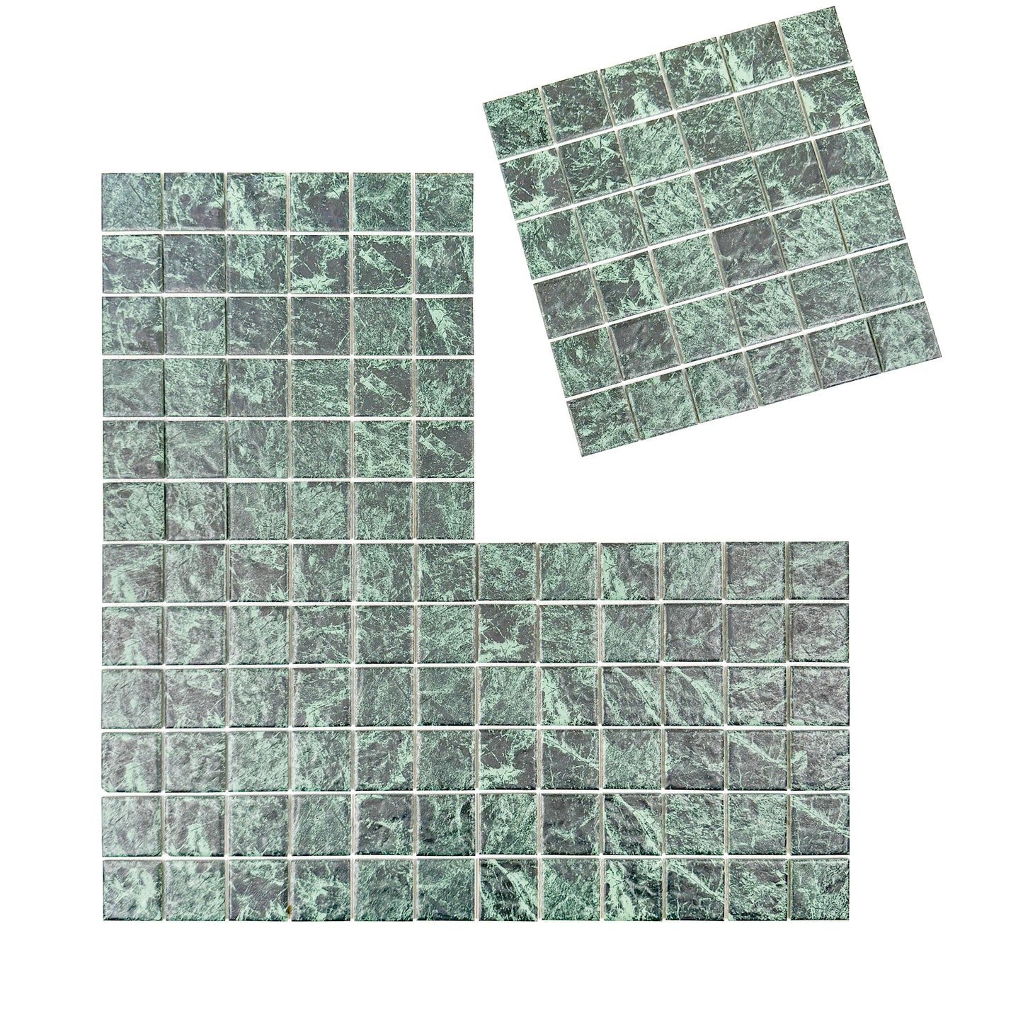 Majestic Naturale Green Big Flower Marble Pattern Porcelain Mosaic