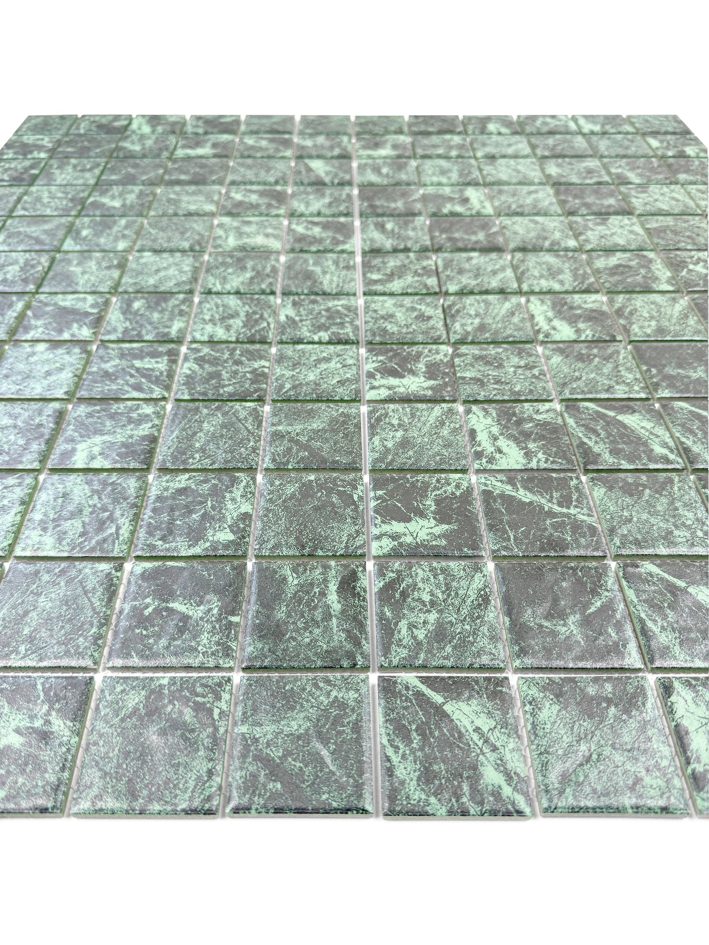 Majestic Naturale Green Big Flower Marble Pattern Porcelain Mosaic