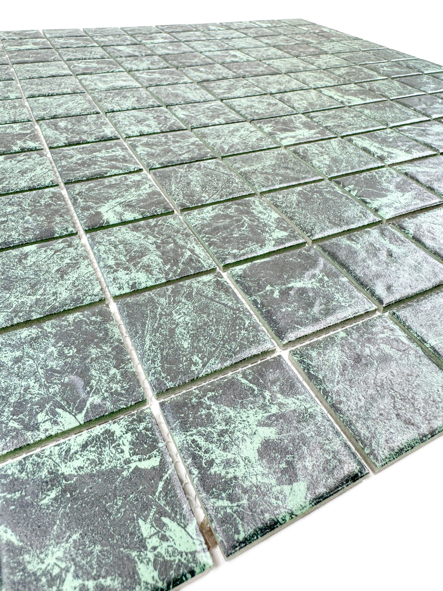 Majestic Naturale Green Big Flower Marble Pattern Porcelain Mosaic