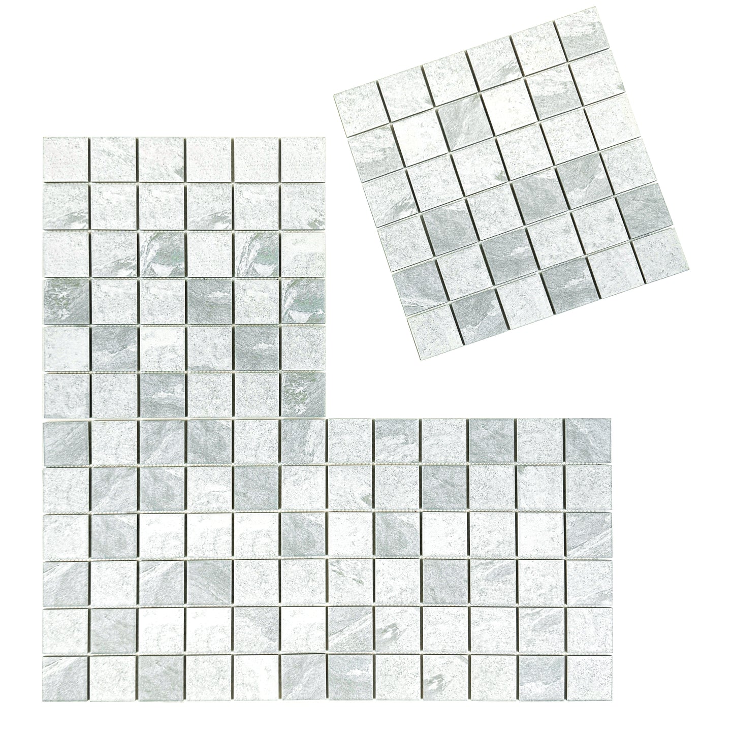 Majestic Naturale Glacier Grey Stone Pattern Flat Surface Porcelain Mosaic