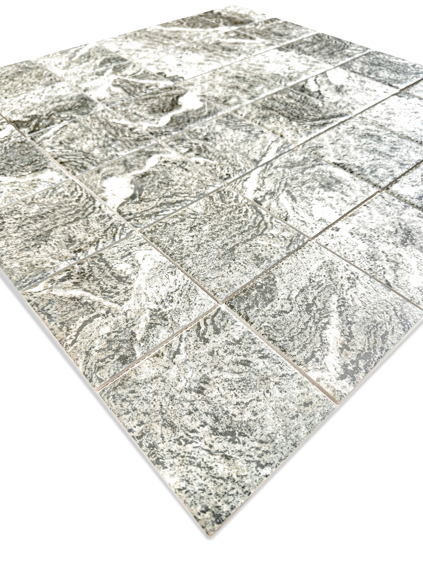 Majestic Naturale Light Black And Light  Brown Mixed Stone Pattern Porcelain Mosaic