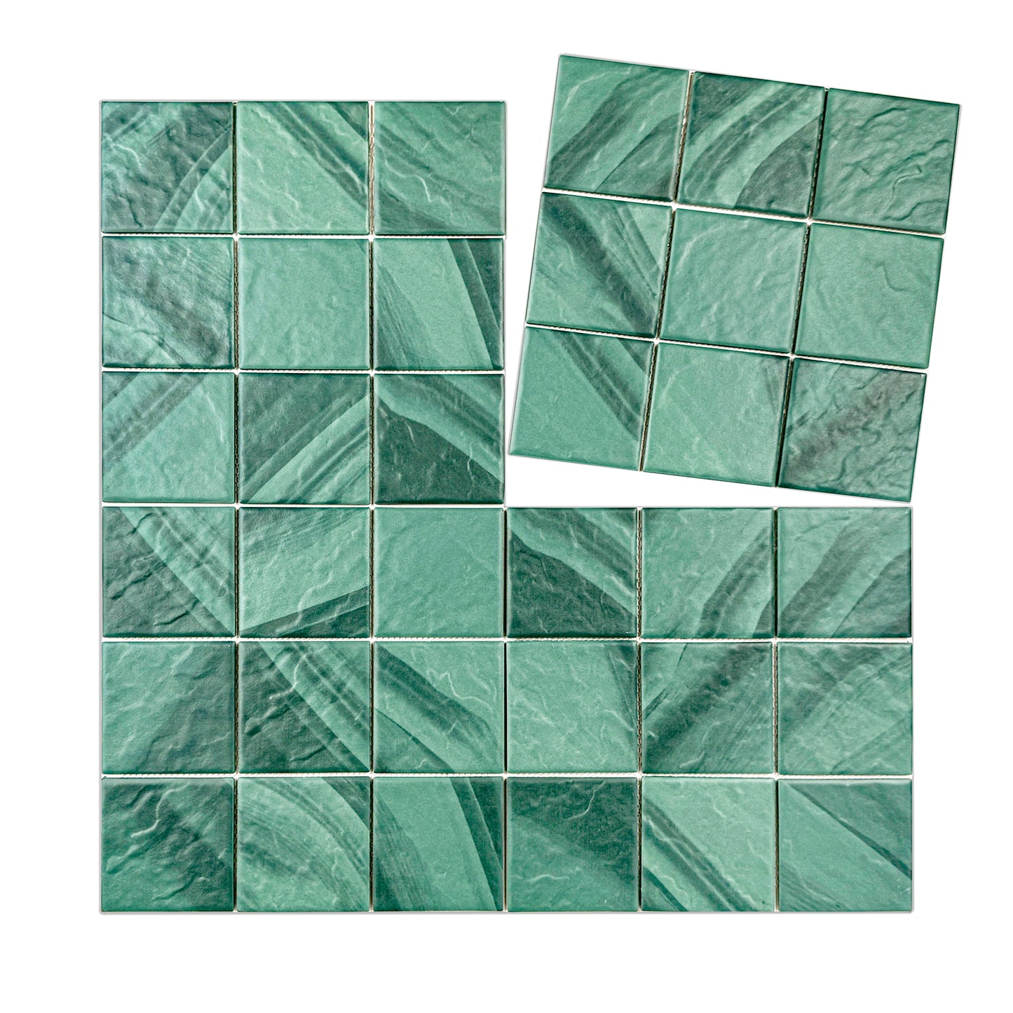 Majestic Naturale Mozambico Forest Green Stone Pattern Porcelain Mosaic