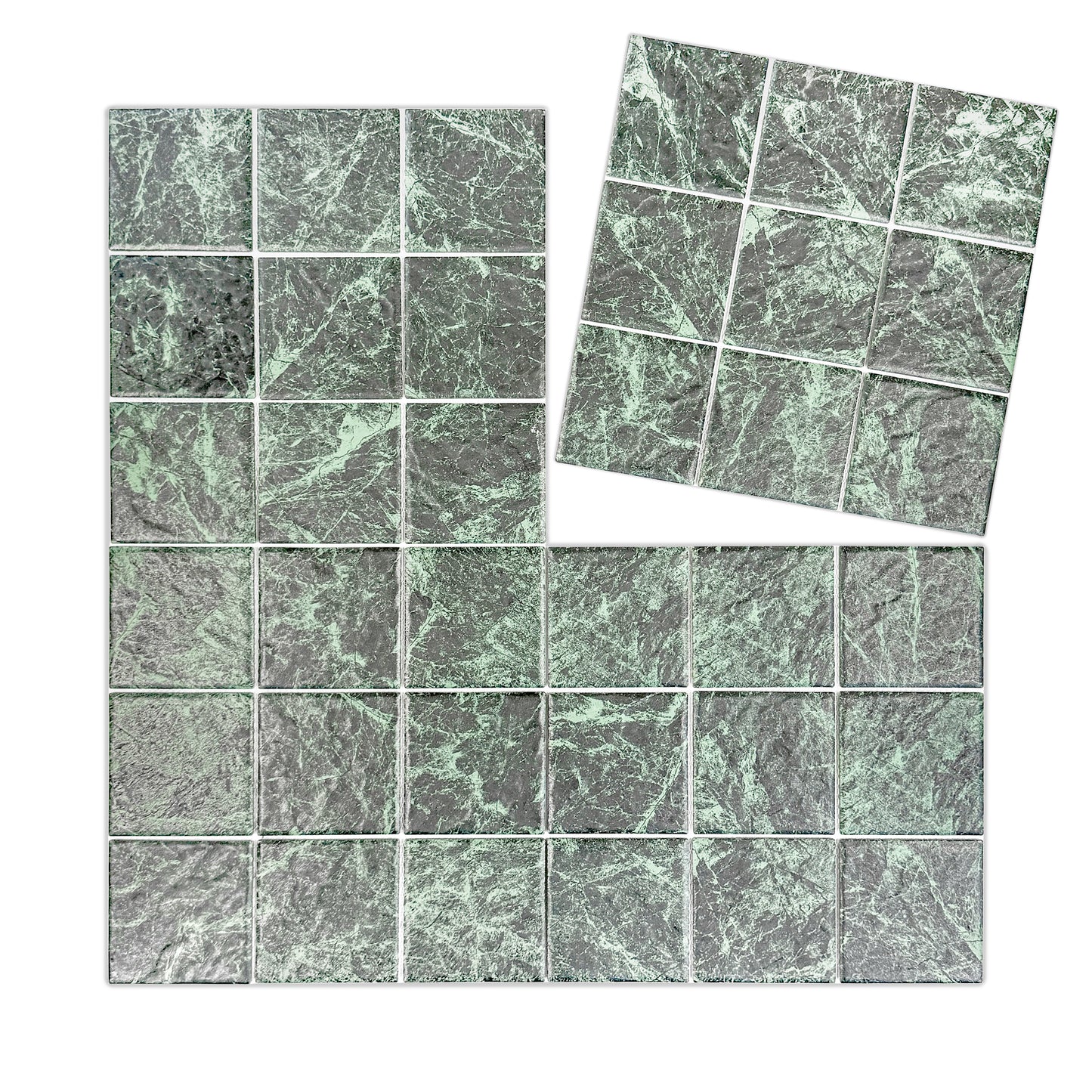 Majestic Naturale Green Big Flower Marble Pattern Porcelain Mosaic