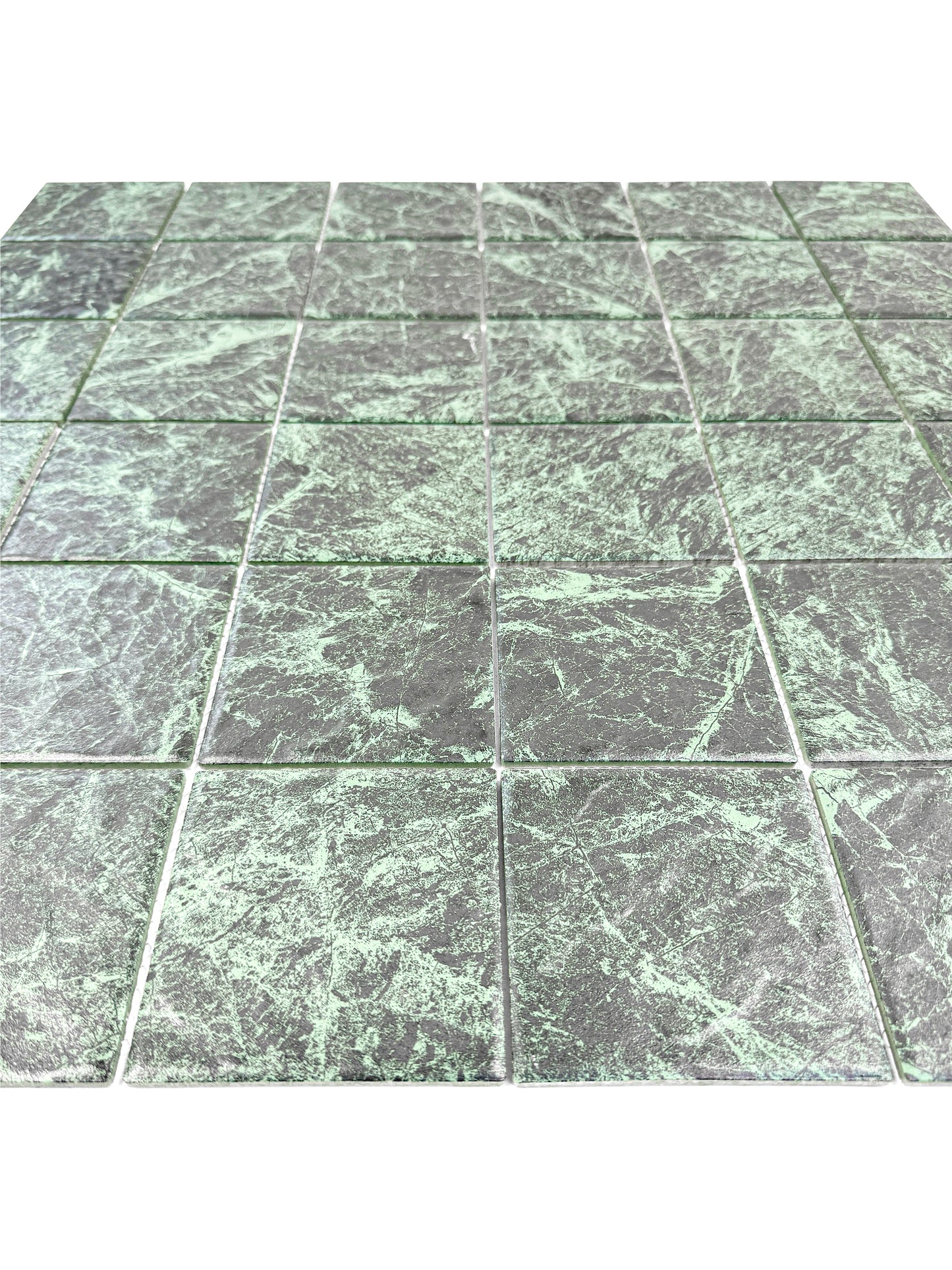 Majestic Naturale Green Big Flower Marble Pattern Porcelain Mosaic