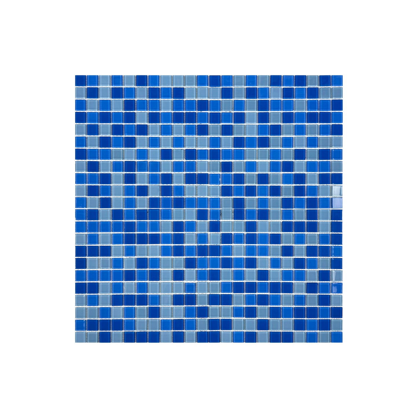 Azure Enchantment Series Baby Blue & Cobalt Blue & Navy Blue Mixed Crystal Glass Mosaic