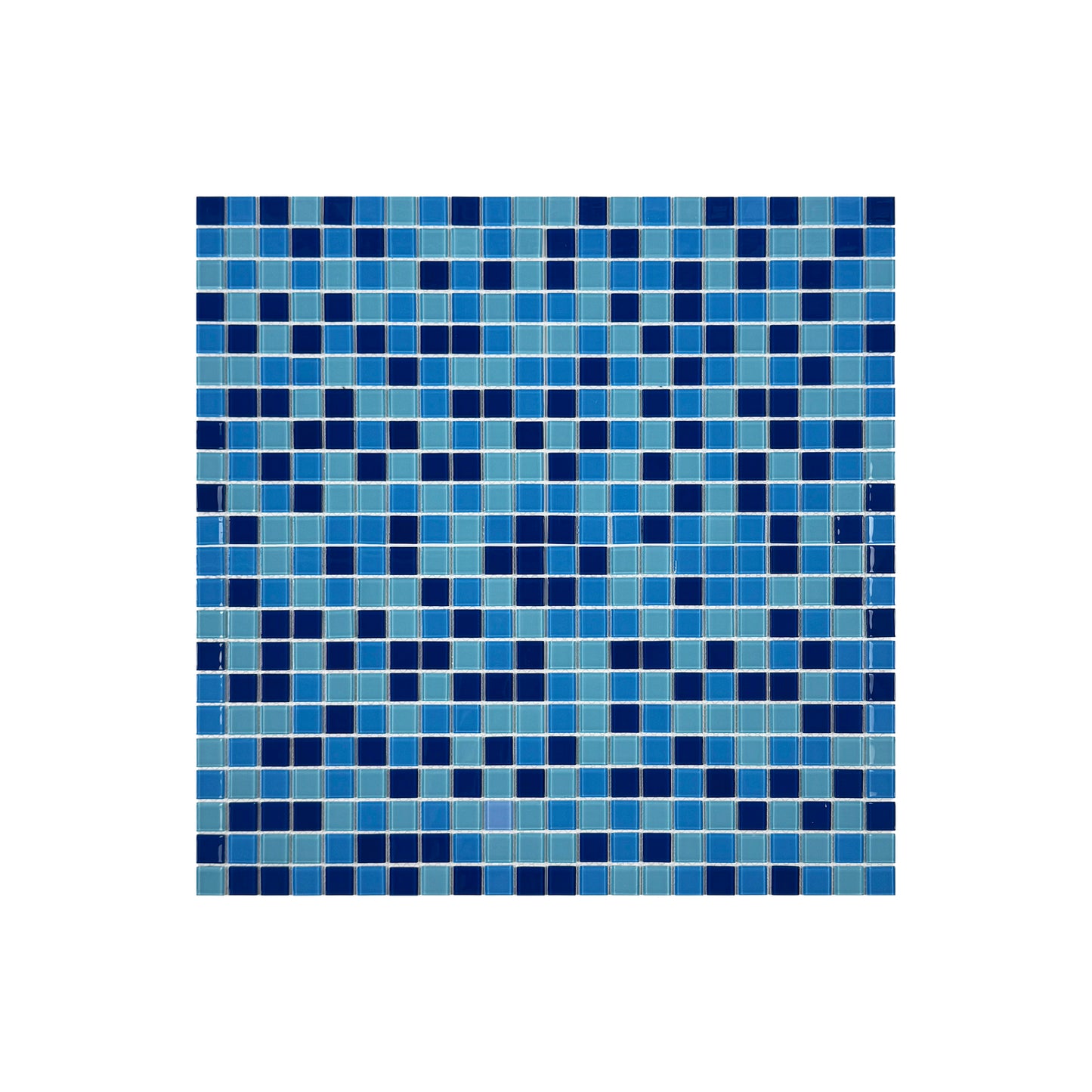 Azure Enchantment Series Aqua Blue & French Blue &Sapphire Blue Mixed Crystal Glass Mosaic