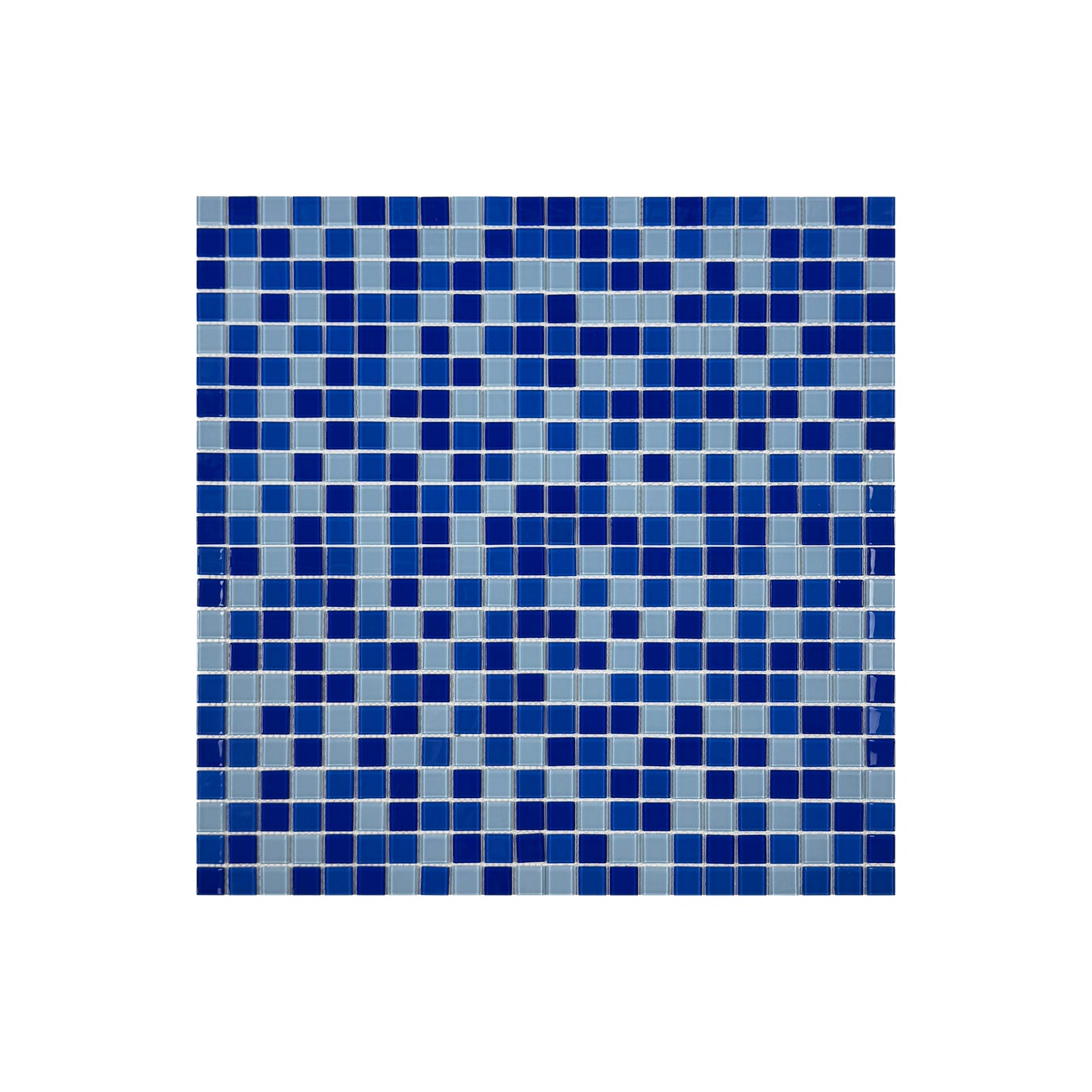 Azure Enchantment Series Light Blue & Cobalt Blue & Navy Blue Mixed Crystal Glass Mosaic