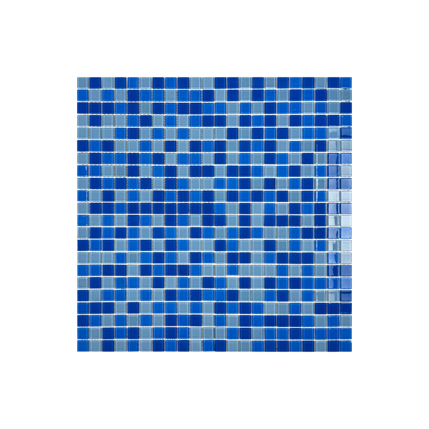 Azure Enchantment Series Baby Blue & French Blue & Cobalt Blue Mixed Crystal Glass Mosaic