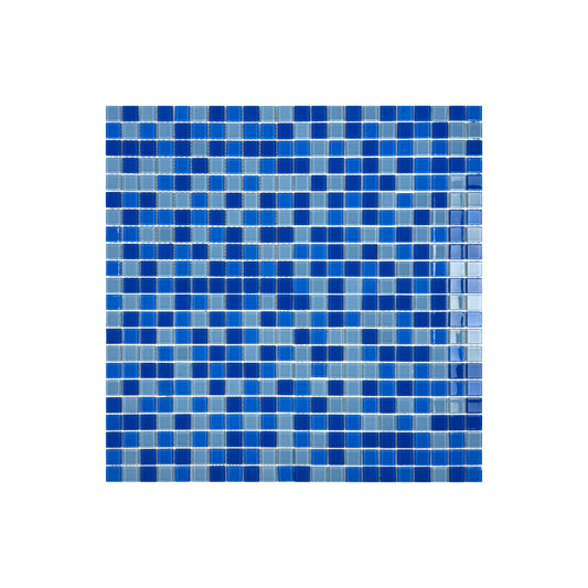 Azure Enchantment Series Baby Blue & French Blue & Cobalt Blue Mixed Crystal Glass Mosaic