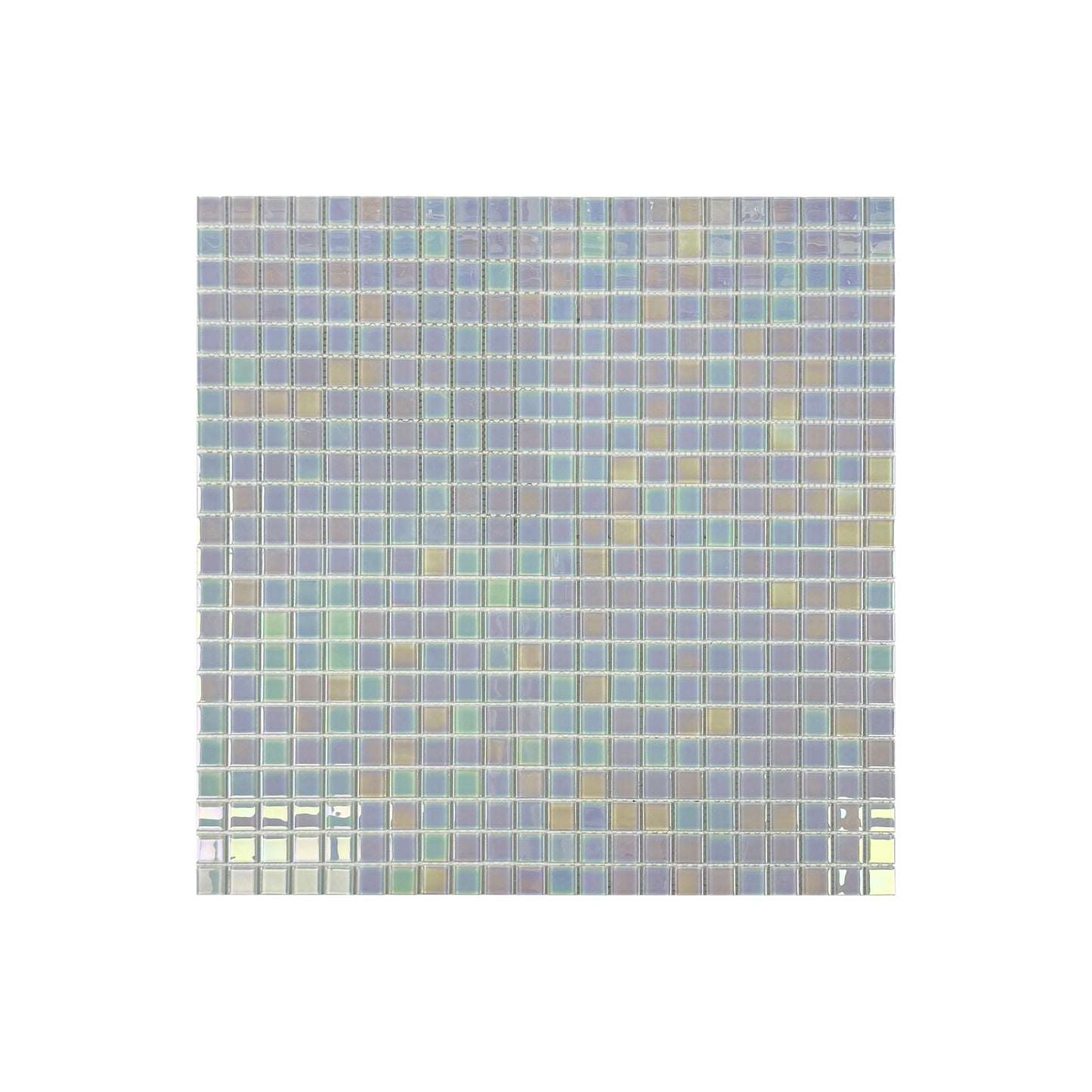 Crystal Cascade Series Smoke Blue & White Iridescent Mixed Crystal Glass Mosaic