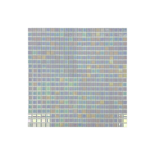 Crystal Cascade Series Smoke Blue & White Iridescent Mixed Crystal Glass Mosaic