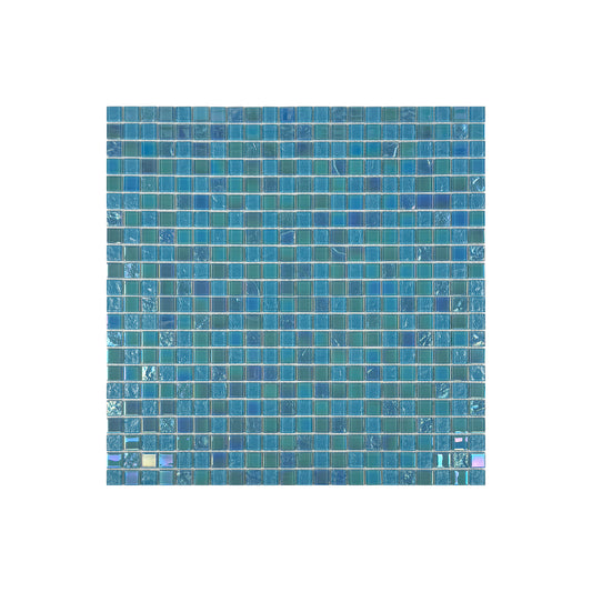 Crystal Cascade Series Jungle Green & Moss Green Iridescent Mixed Wave Pattern Crystal Glass Mosaic