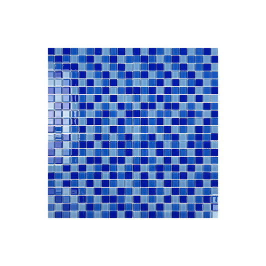Azure Enchantment Series Sky Blue & French Blue & Navy Blue Mixed Crystal Glass Mosaic