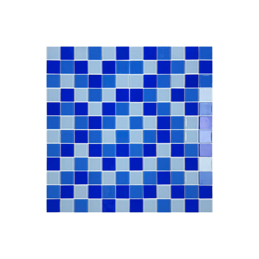 Azure Enchantment Series Sky Blue & Klein Blue & French Blue Mixed Crystal Glass Mosaic