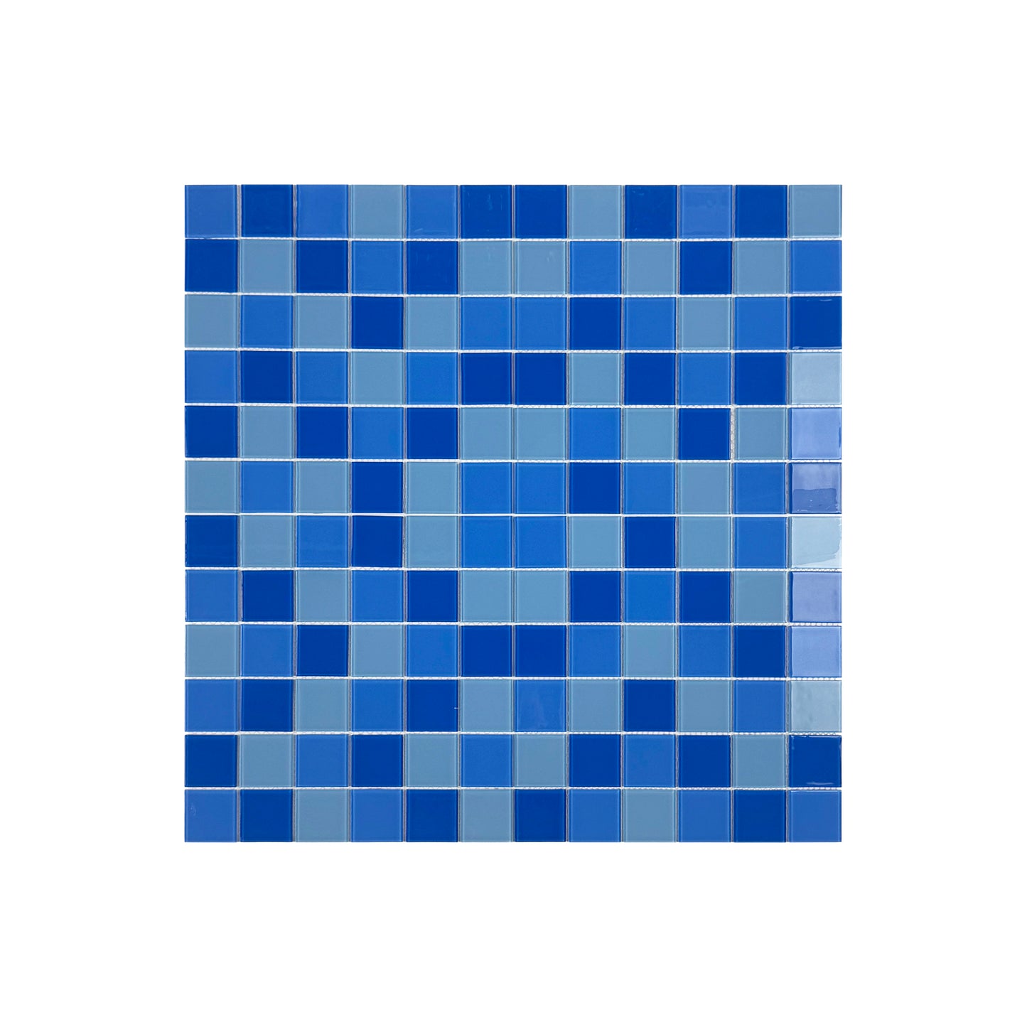 Azure Enchantment Series Sky Blue & French Blue & Light Blue Mixed Crystal Glass Mosaic