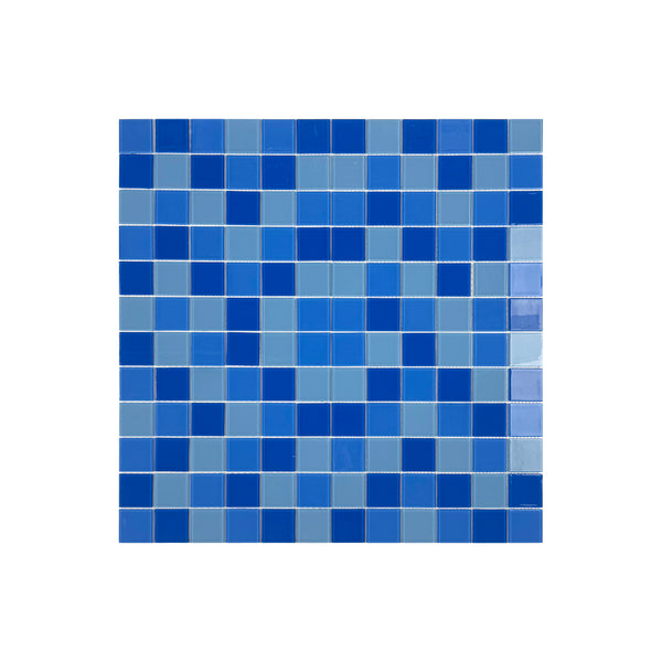 Azure Enchantment Series Sky Blue & French Blue & Light Blue Mixed Crystal Glass Mosaic
